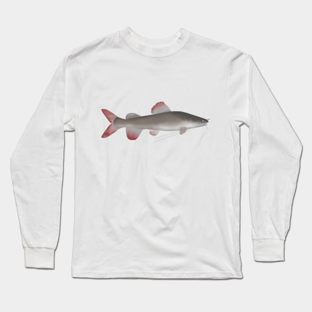 Asian Redtail Catfish Long Sleeve T-Shirt by FishFolkArt